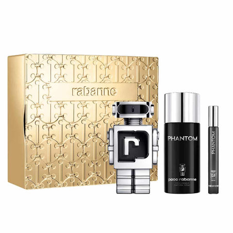 Phantom Paco Rabanne Men Set 3.4oz EDT & 5oz Deodorant & .34oz EDT