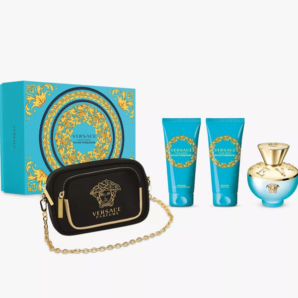 Versace Dylan Turquoise Set 3.4oz EDT & 3.4oz Body Lotion & 3.4oz Shower Gel & Bag